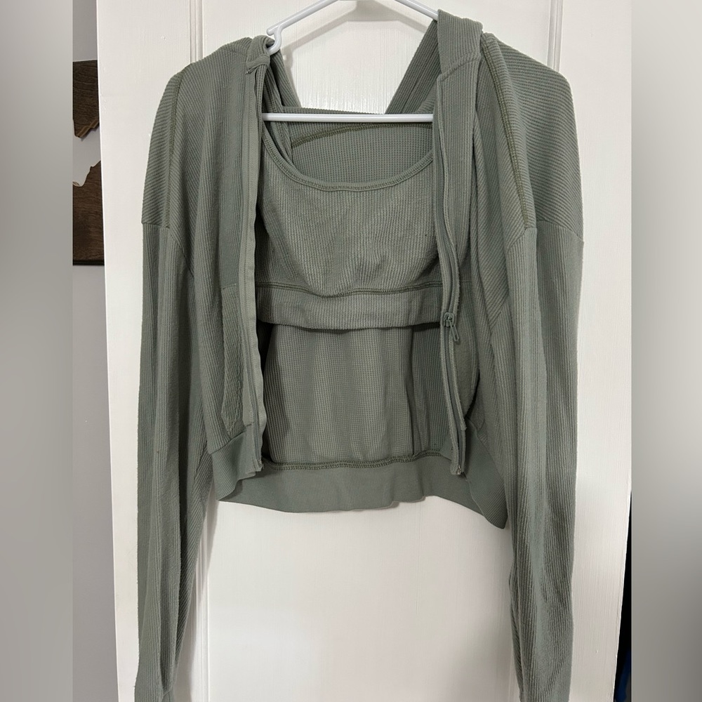 SKIMS Waffle Zip-up and Bra Set